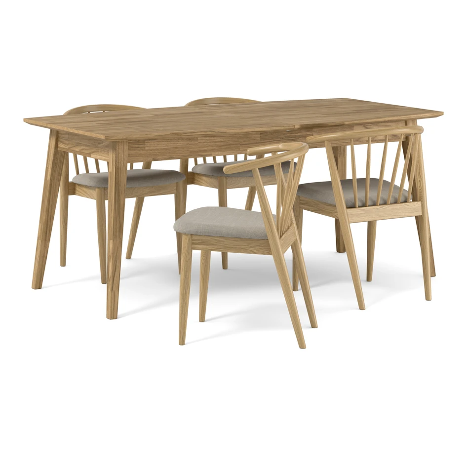 Ekerö - Matgrupp med 4 stolar Sixten - Beige