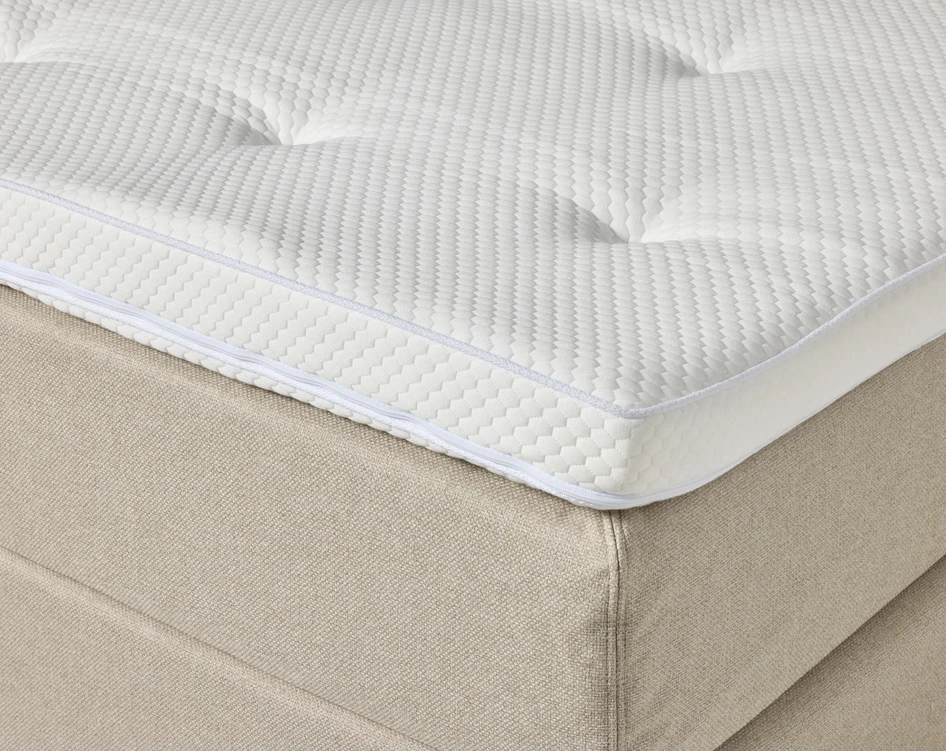 Delux Exclusive - Kontinentalsäng, dubbelsäng med bäddmadrass och sänggavel - Beige
