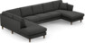 Eden - 3-sits soffa med divan vänster och schäslong höger - Svart