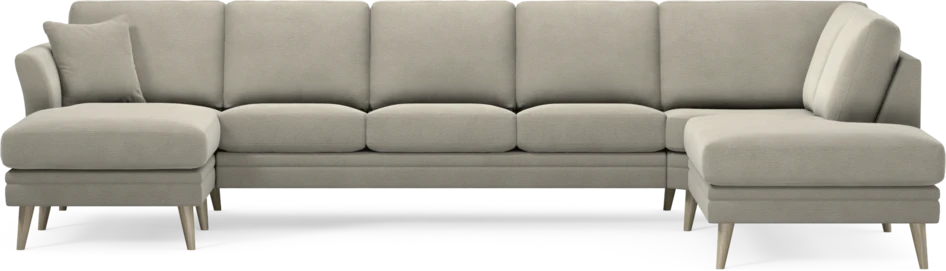 Eden - 3-sits soffa med schäslong vänster och divan höger - Brun