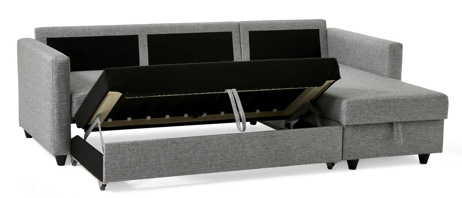 Skaftö - Bäddsoffa 3-sits med flyttbar schäslong - Grå