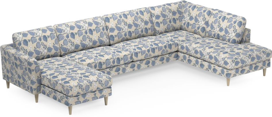 Bridge - 3-sits soffa med schäslong vänster och divan höger - Blå