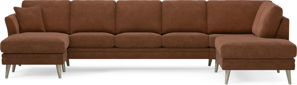 Eden - 3-sits soffa med schäslong vänster och divan höger - Orange