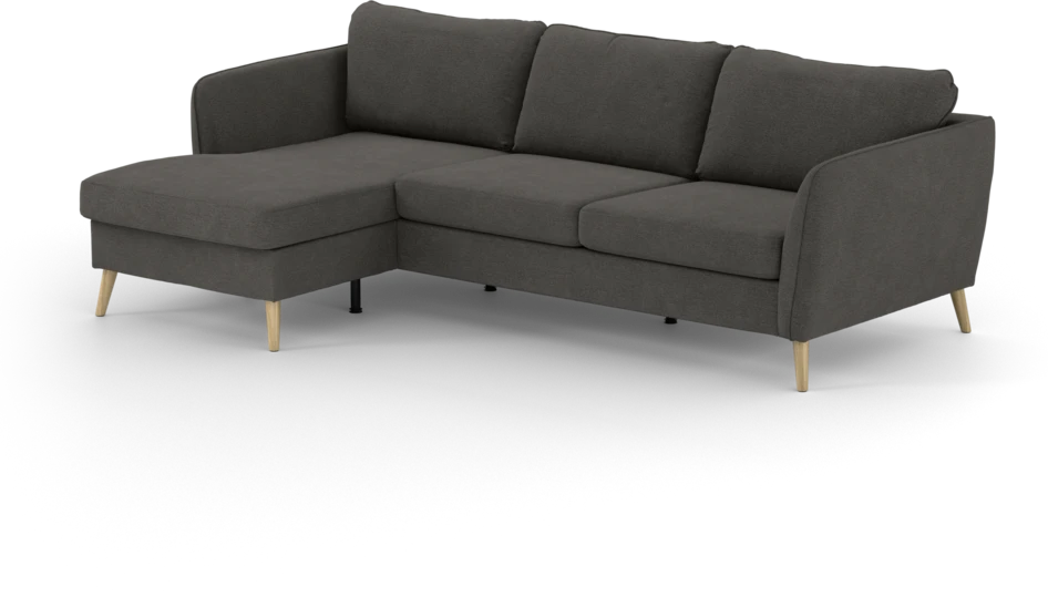 County - 3-sits soffa med flyttbar schäslong - Brun