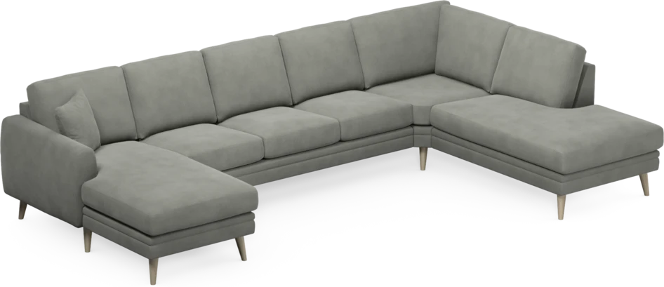 Eden - 3-sits soffa med schäslong vänster och divan höger - Grå