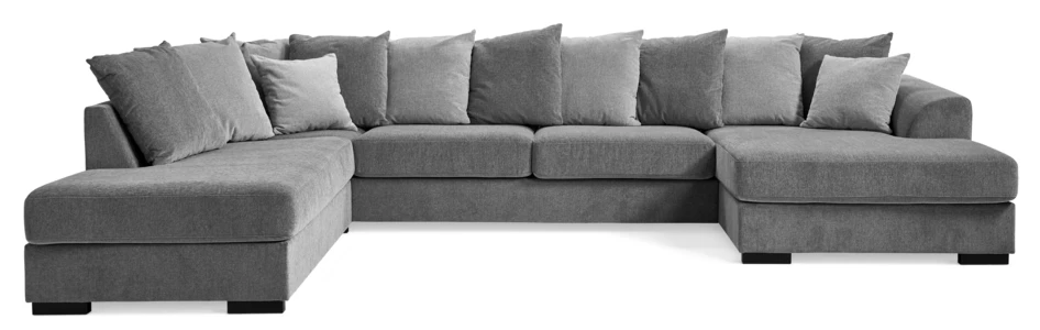 Town - 3-sits soffa med divan vänster och schäslong höger - Grå