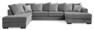 Town - 3-sits soffa med divan vänster och schäslong höger - Grå