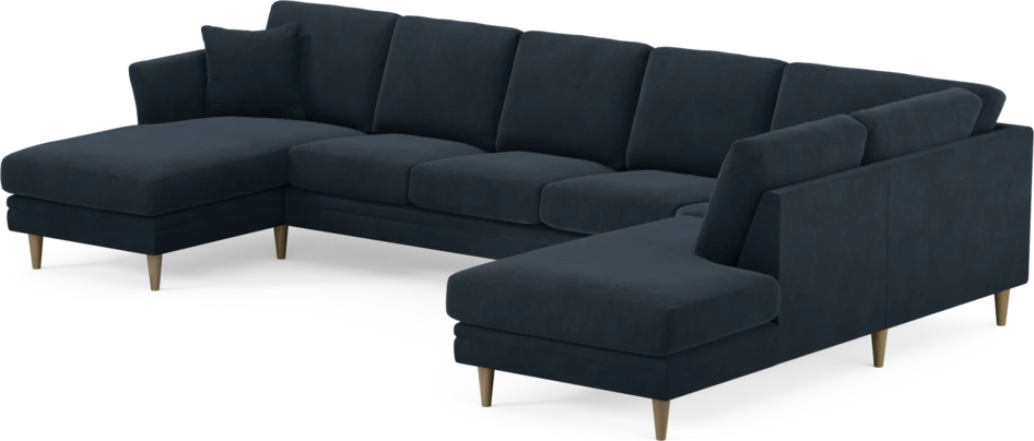 Eden - 3-sits soffa med schäslong vänster och divan höger - Blå