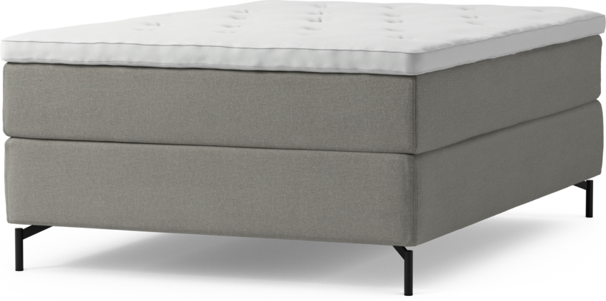 Delux Exclusive - Kontinentalsäng, enkelsäng 140 cm med bäddmadrass och sängben - Grå