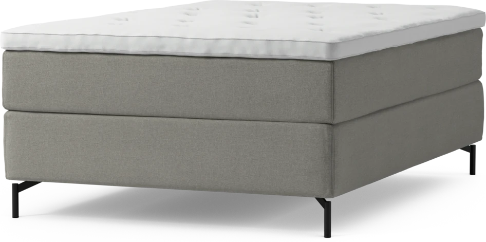 Delux Exclusive - Kontinentalsäng, enkelsäng 140 cm med bäddmadrass och sängben - Grå