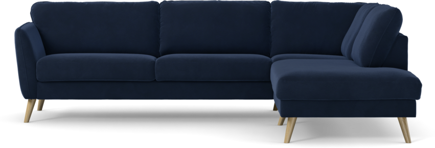 Bridge - 3-sits soffa med divan höger - Blå