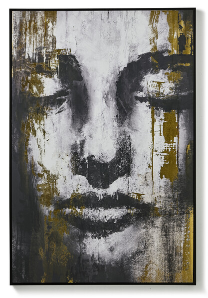 Ansikte - Tavla, 80x120 cm - Svart
