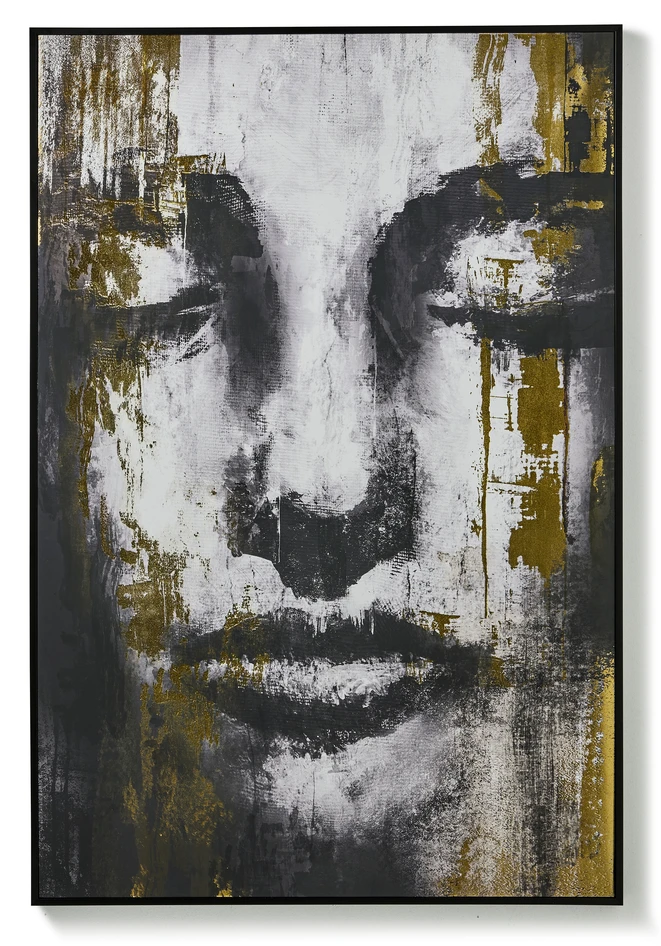 Ansikte - Tavla, 80x120 cm - Svart