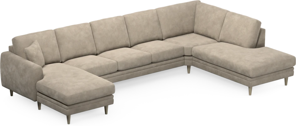 Eden - 3-sits soffa med schäslong vänster och divan höger - Beige