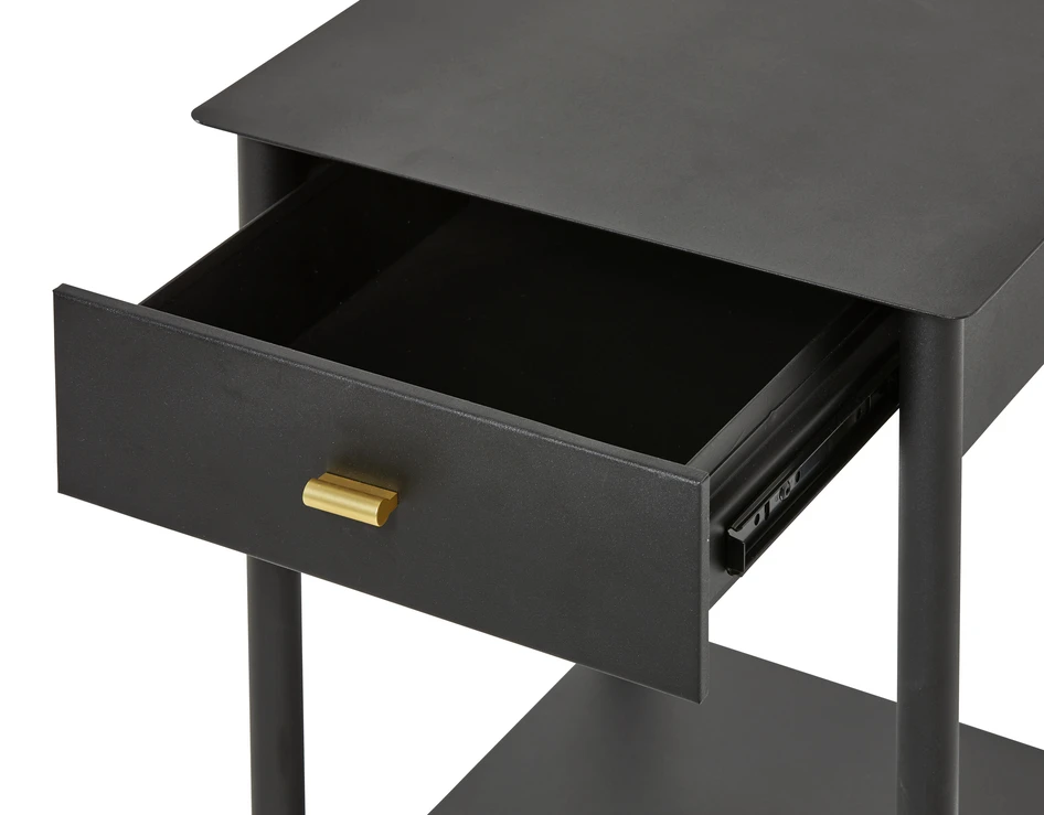 Franklin - Sängbord, B 40, H 70 cm - Svart