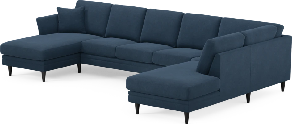 Eden - 3-sits soffa med schäslong vänster och divan höger - Blå