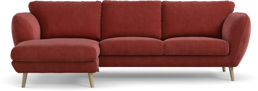 Madison Lux - 2-sits soffa med schäslong vänster - Rosa