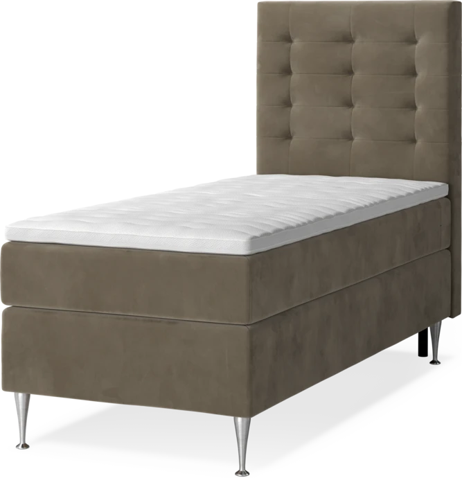 New York, Kontinentalsäng, enkelsäng med bäddmadrass, sängben och sänggavel trensad