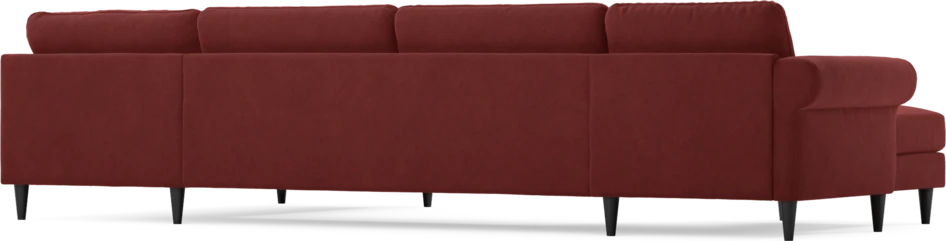 Bridge - 3-sits soffa med schäslong vänster och divan höger - Röd