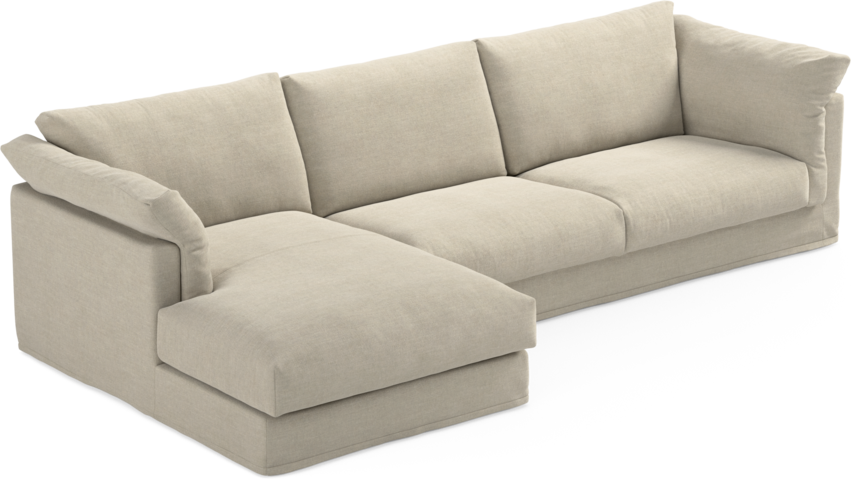 Cherrie Klädsel -  3-sits soffa med schäslong vänster - Beige