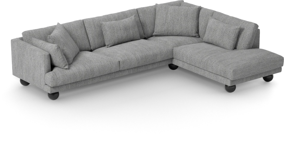 Harper - 3-sits soffa med divan höger - Grå