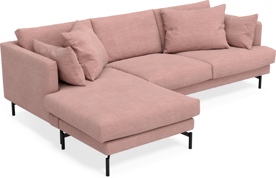 Harper - 4-sits med schäslong vänster - Rosa