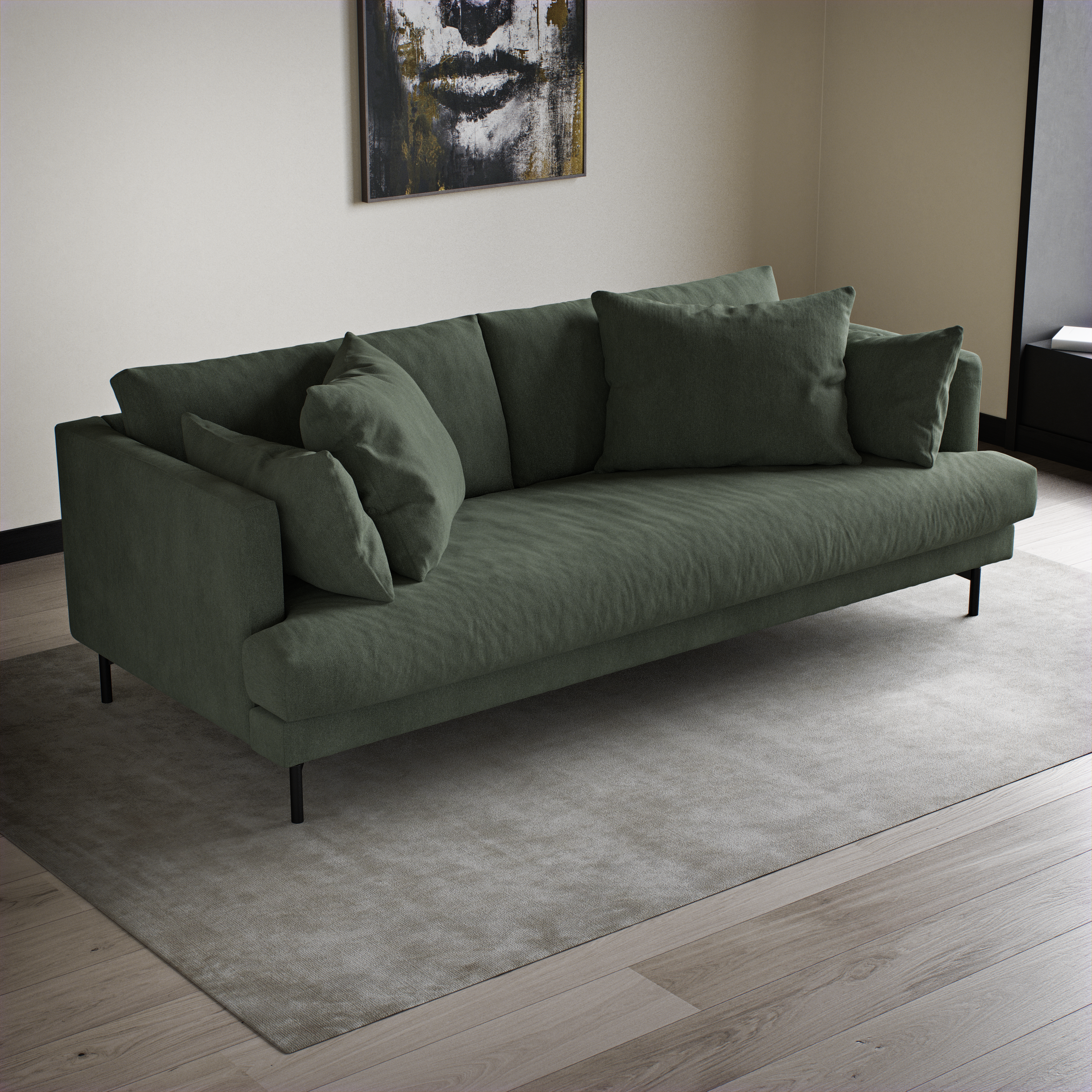 Harper - 3-sits soffa, hel dyna - inspiration