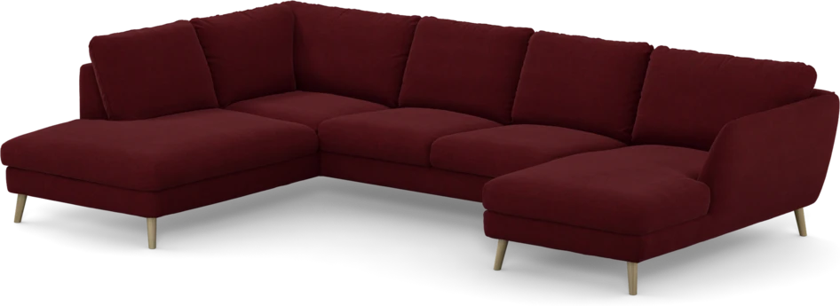 Madison - 2-sits soffa med divan vänster och schäslong höger - Röd