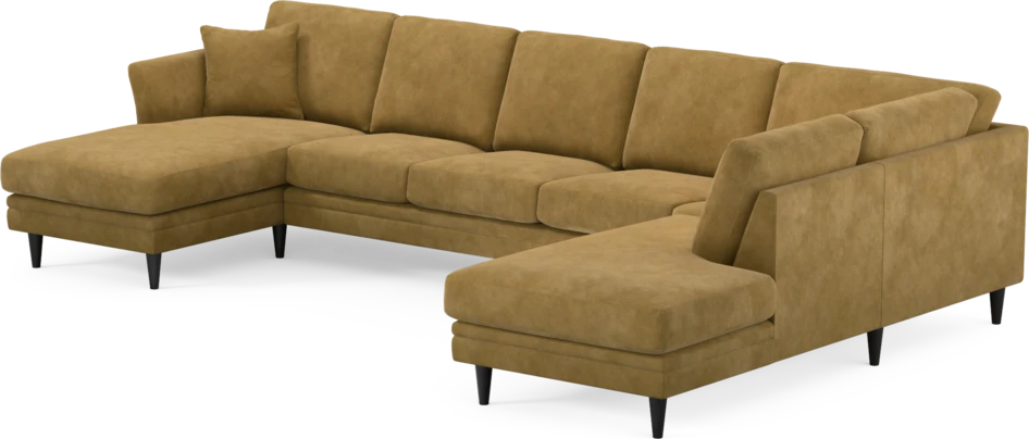 Eden - 3-sits soffa med schäslong vänster och divan höger - Gul