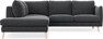 Madison - 2-sits soffa med divan vänster - Svart