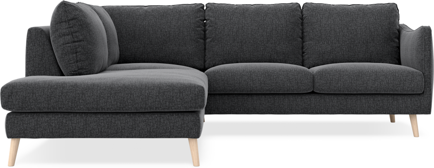 Madison - 2-sits soffa med divan vänster - Svart