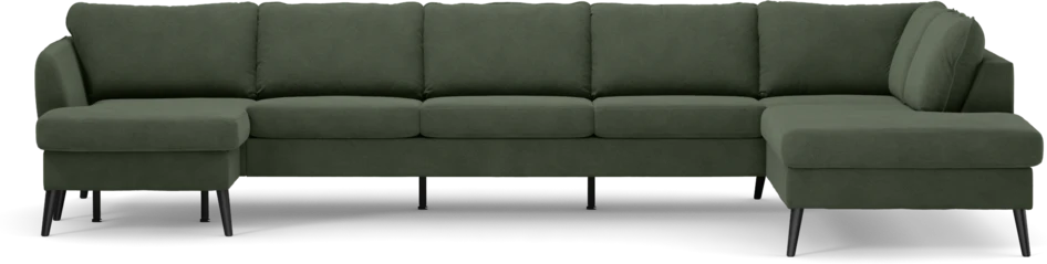 County - 4-sits soffa med schäslong vänster och divan höger - Grön