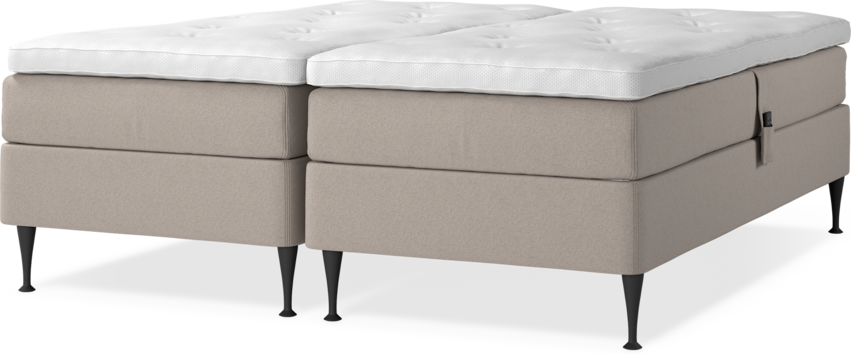 Delux Sense - Ställbar säng, dubbelsäng med bäddmadrass - Beige