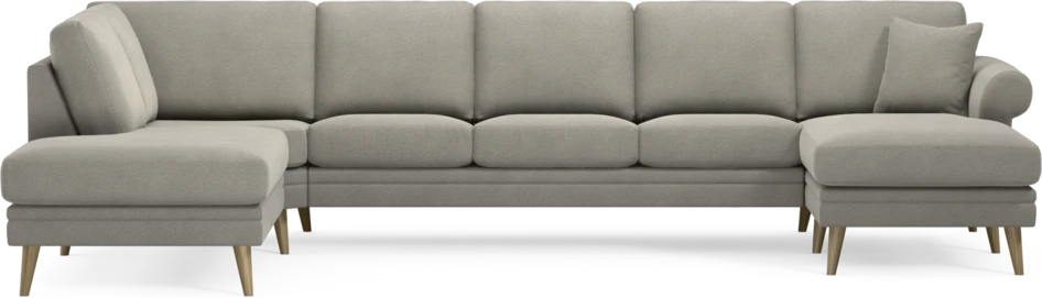 Eden - 3-sits soffa med divan vänster och schäslong höger - Grå