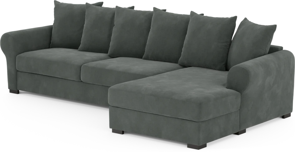 Town - 3-sits soffa med schäslong höger - Grå