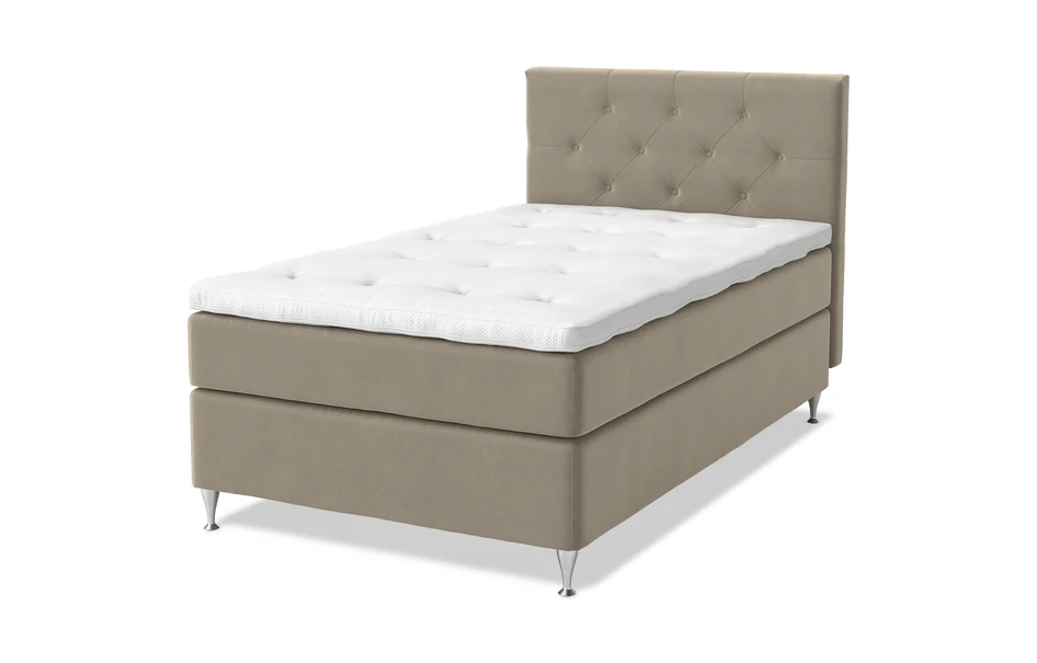 Sleep Delux - Kontinentalsäng, enkelsäng med bäddmadrass Sleep Delux vit - Brun