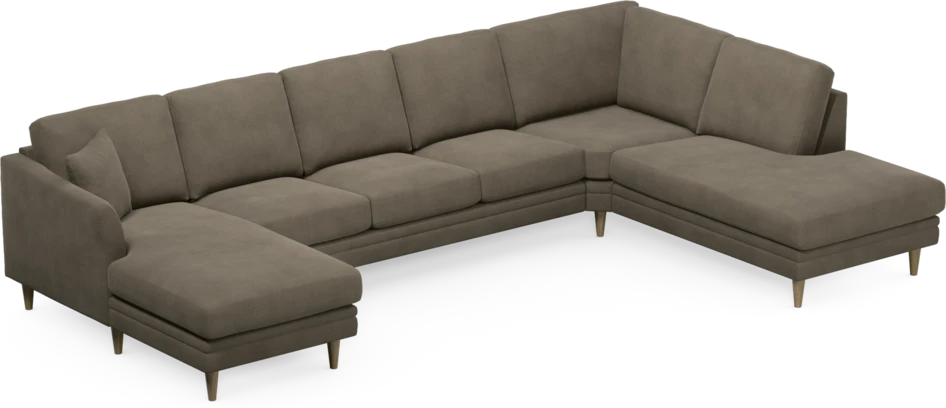 Eden - 3-sits soffa med schäslong vänster och divan höger - Beige