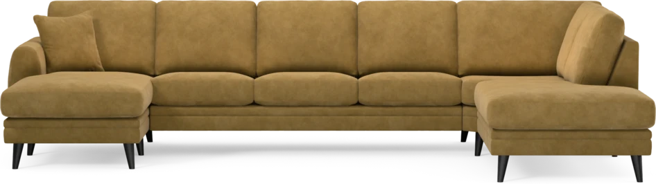Eden - 3-sits soffa med schäslong vänster och divan höger - Gul