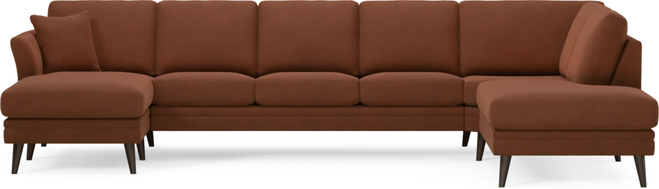 Eden - 3-sits soffa med schäslong vänster och divan höger - Orange