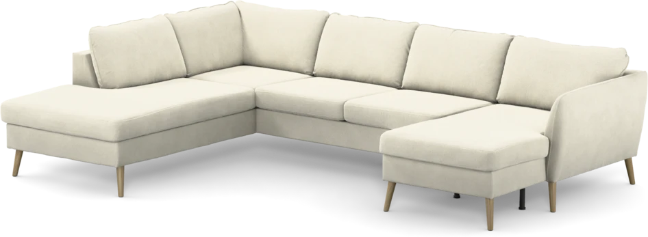County - 3-sits soffa med divan vänster och schäslong höger - Vit
