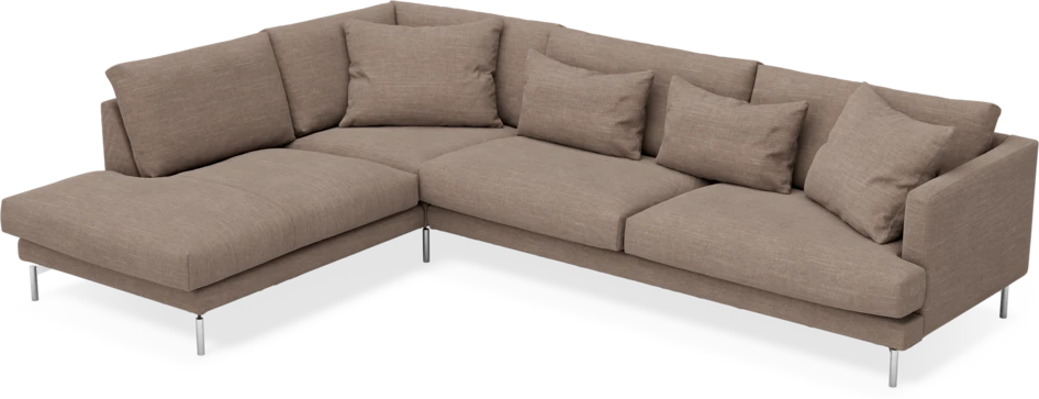 Harper - 3-sits soffa med divan vänster - Brun