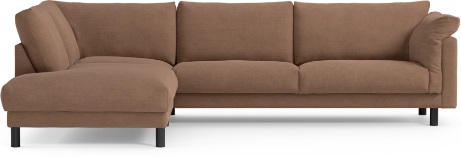 Cherrie - 3-sits soffa med divan vänster, fast klädsel - Orange