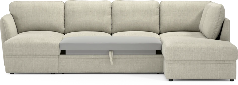 Öland - Bäddsoffa med schäslong vänster och divan höger - Beige
