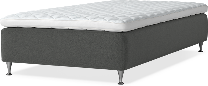 Delux Sense - Ramsäng, enkelsäng med bäddmadrass - Grå