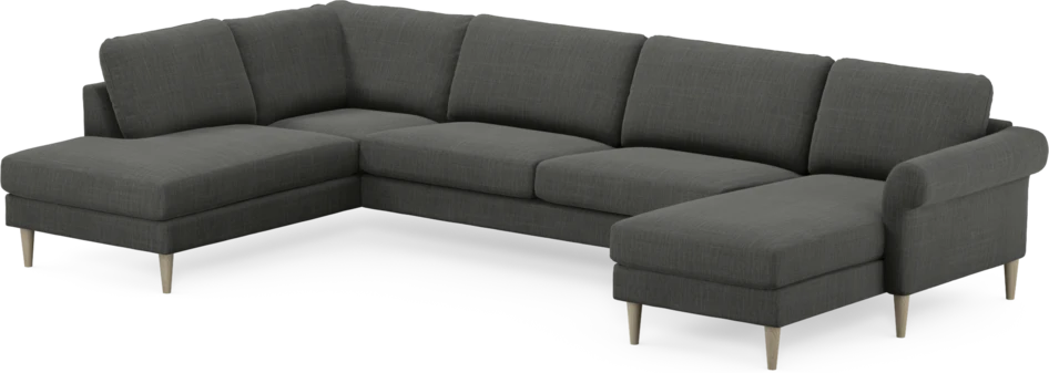 Bridge - 3-sits soffa med divan vänster och schäslong höger - Grå