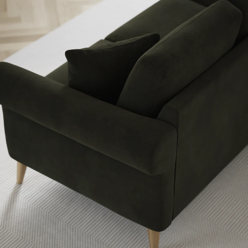 Eden - 3-sits soffa med divan vänster och schäslong höger - Grön