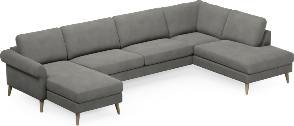 Bridge - 3-sits soffa med schäslong vänster och divan höger - Grå