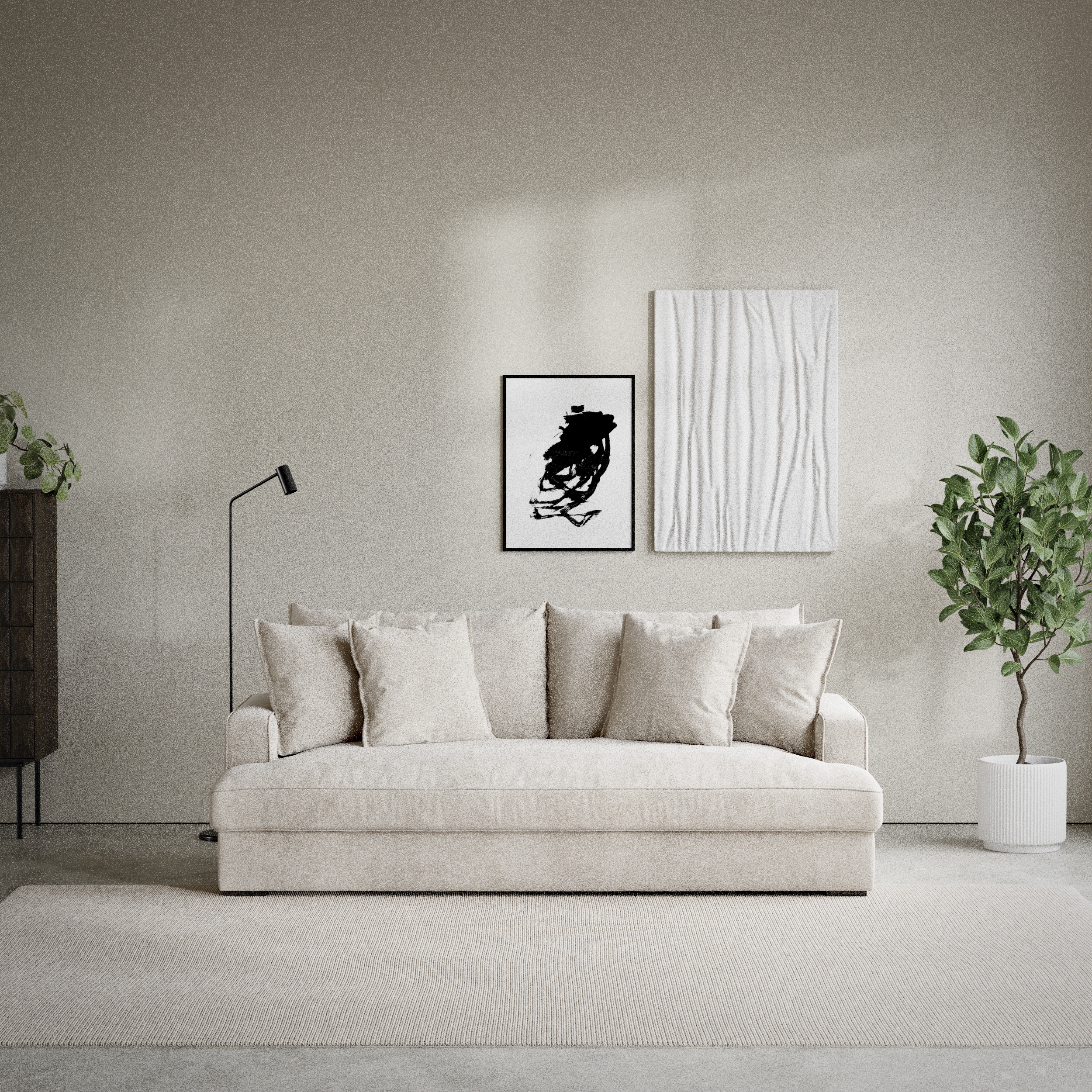 Mila - 3-sits soffa, hel dyna - inspiration