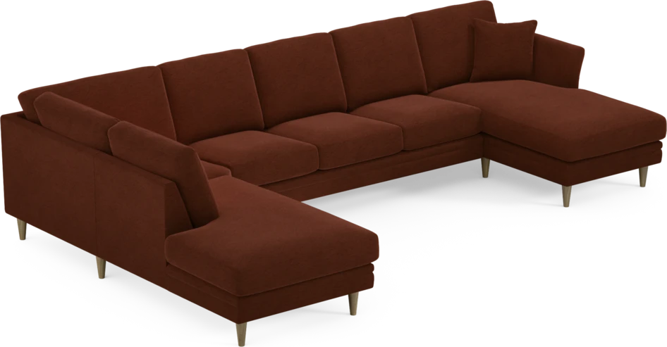 Eden - 3-sits soffa med divan vänster och schäslong höger - Orange