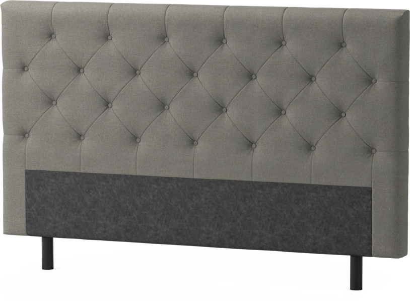 Delux Pikerad Låg - Sänggavel, 90-210 cm - Grå